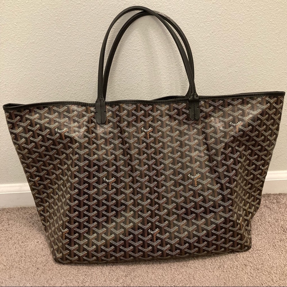 Black Goyard Goyardine Saint Louis GM